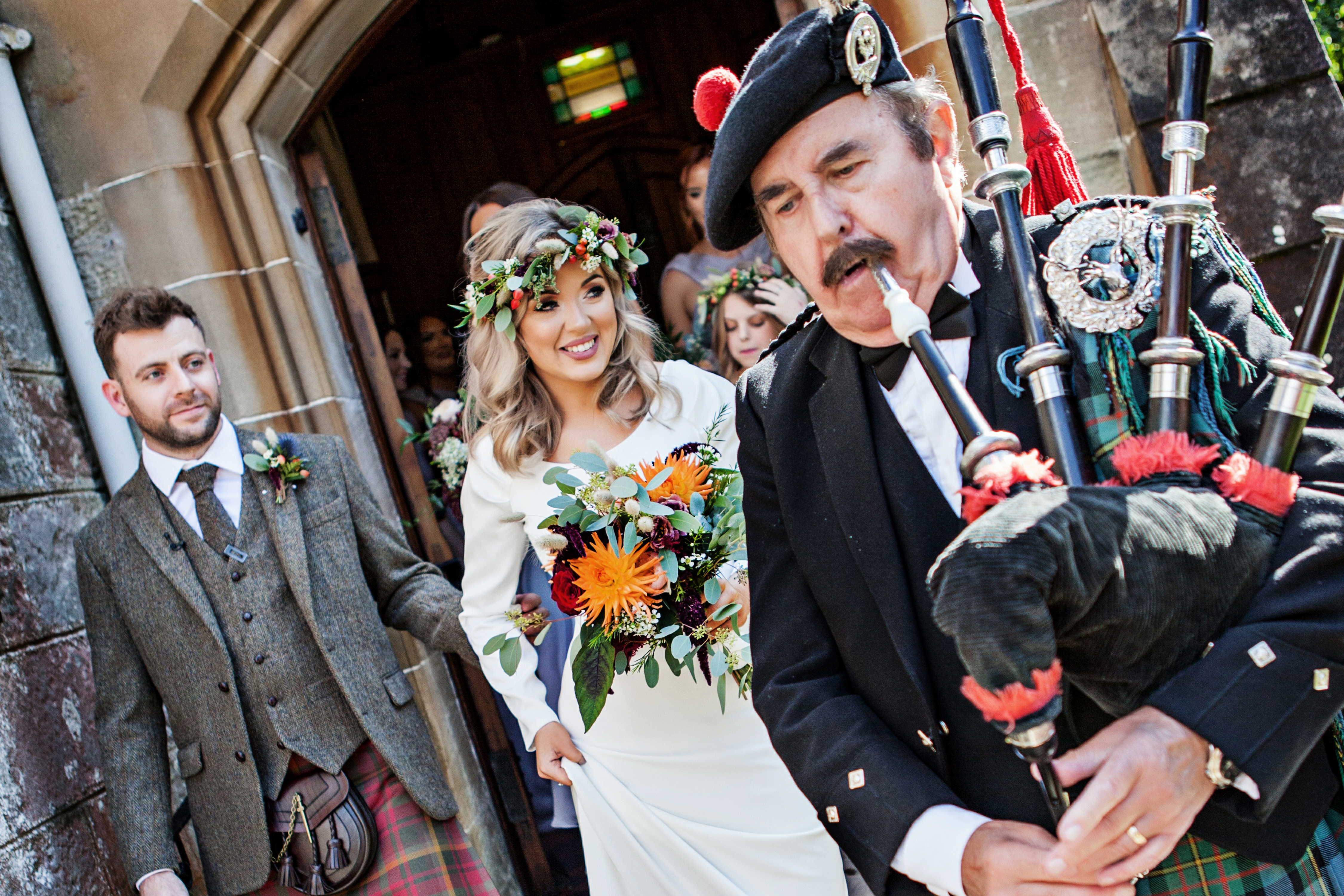 Carli and Fraser on their wedding day 
