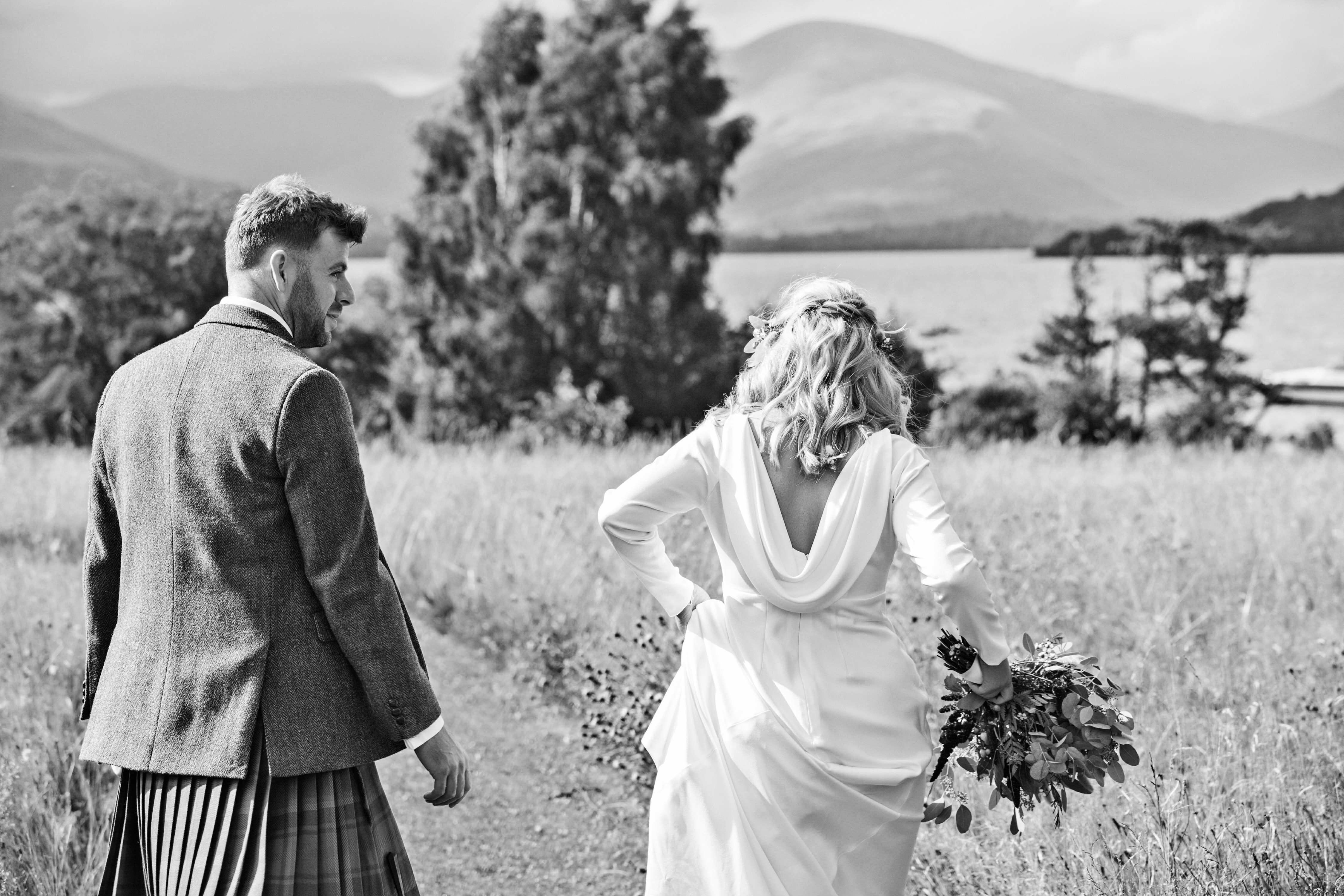 Carli is wearing our beautiful couture wedding dress Dina 