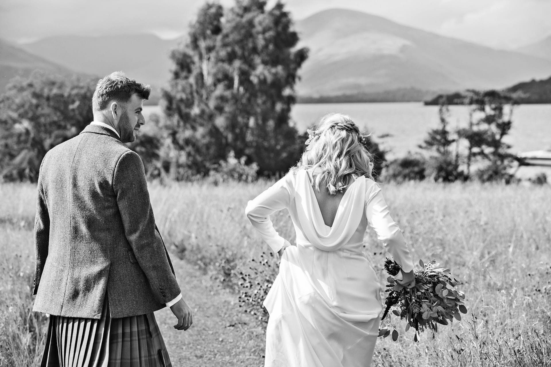 Carli is wearing our beautiful couture wedding dress Dina