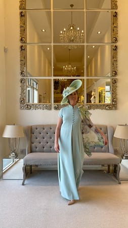 Mint ivory Oriental Coat and trousers-00002