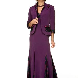 Dress and jacket with tartan detail