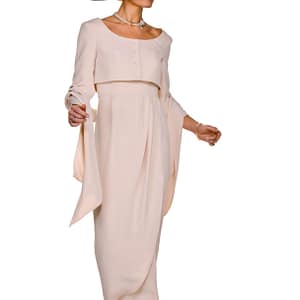 Joyce Young Mother of the bride Long dress with long sleeve coat elegant