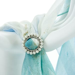 Double Tier Round Pearl and Diamanté Buckle Accessories