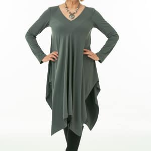 Olive Handkerchief Hem Tunic