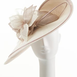 Pebble and Ivory Large Double Brim Hat