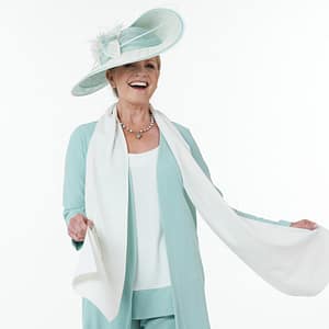 Mint and ivory trouser outfit