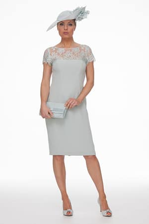 Duck Egg Lace Dress Bow Jacket