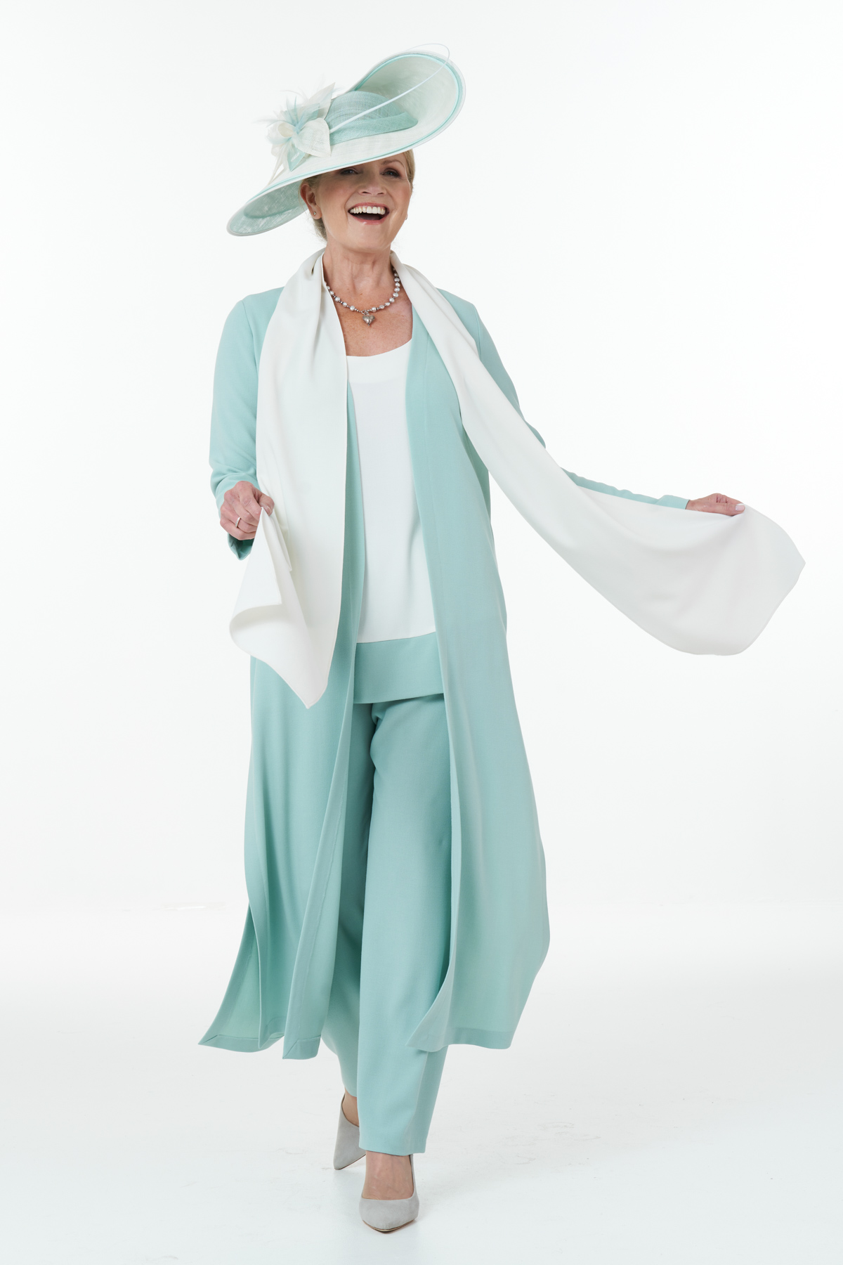 FittingsMint and ivory trouser outfit Signature collection