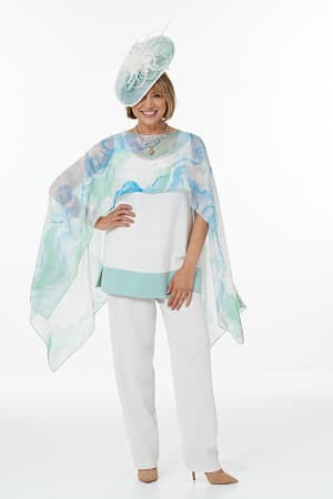 Mint and ivory fine art scarf outfit