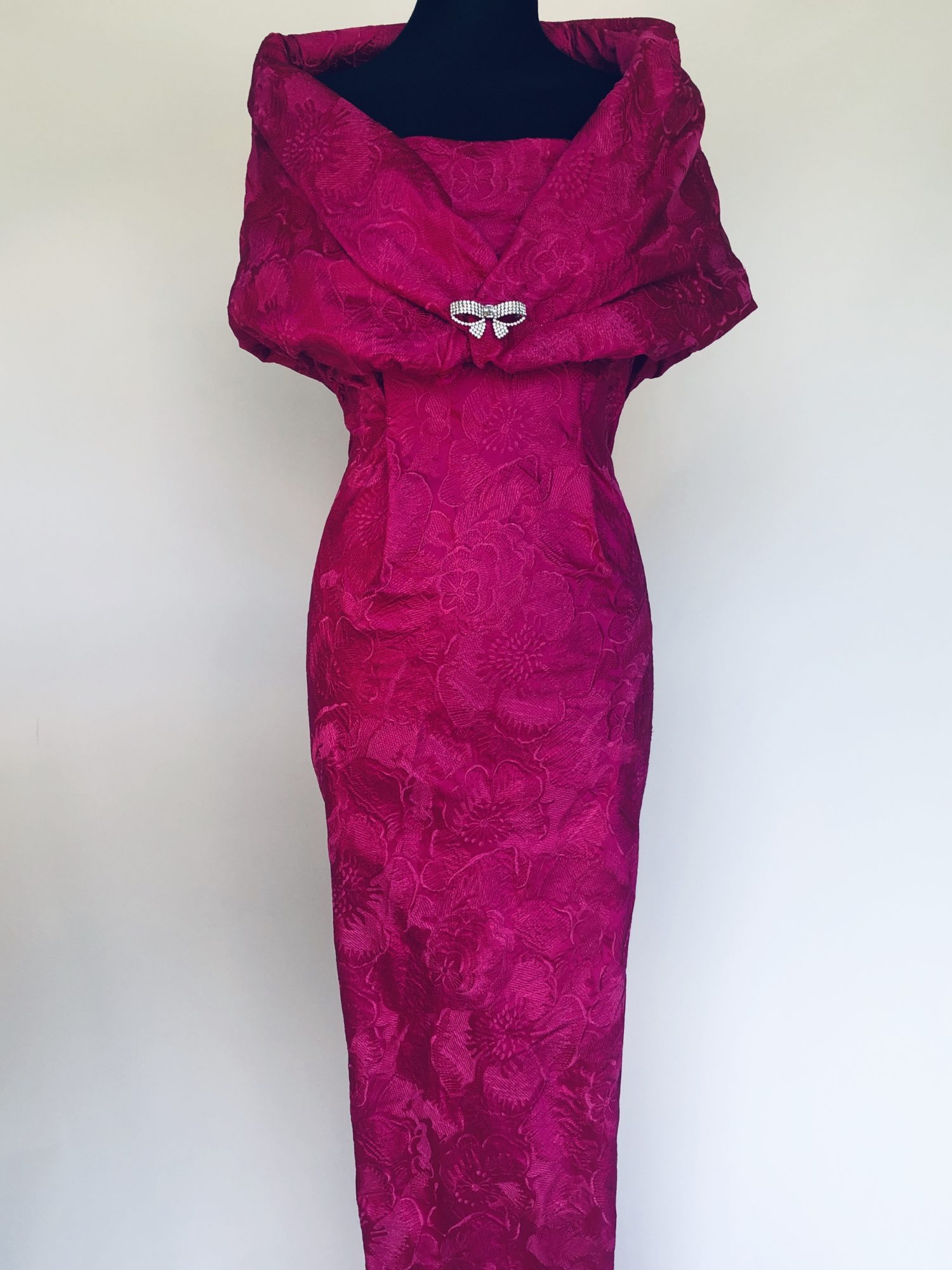 fuchsia embroidered silk fabric edit