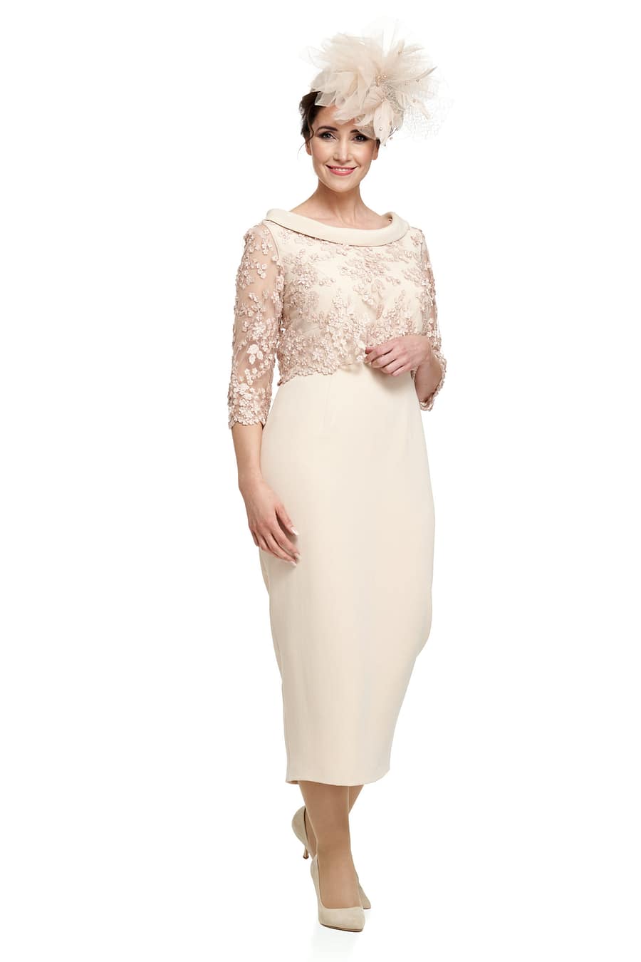 3D Appliquéd Lace Top Over Elegant Dress