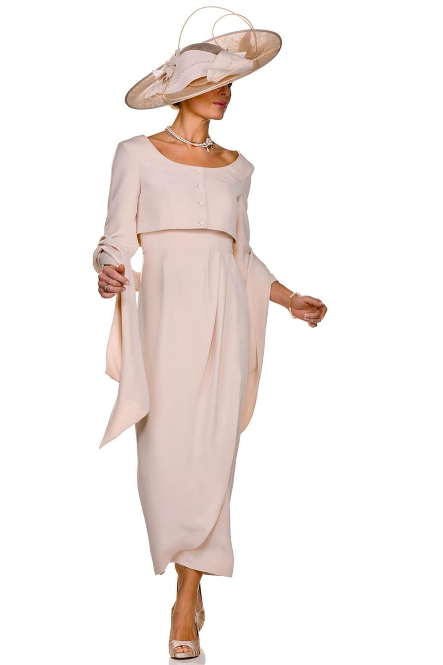 Joyce Young Mother of the bride Long dress with long sleeve coat elegant