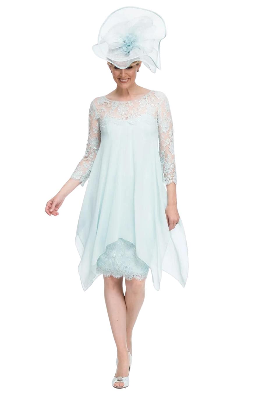 mother of the bride handkerchief hem dress for shorter ladies 5ft wedding guest