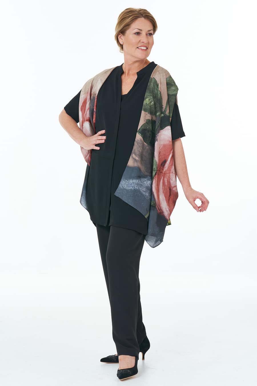 Black Trousers and Silk Kimono