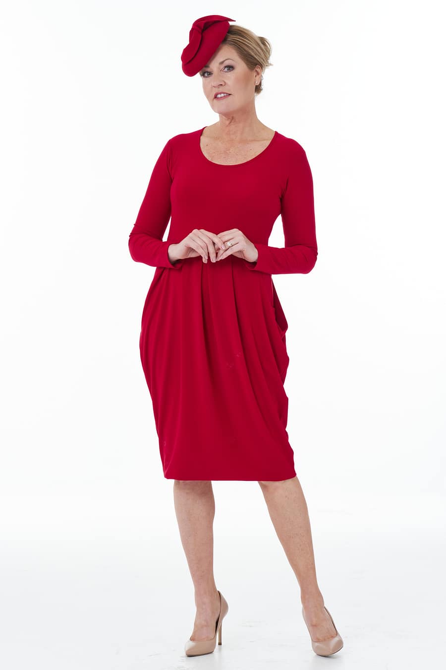 Christmas outfit Red Hammer Skirt Dress