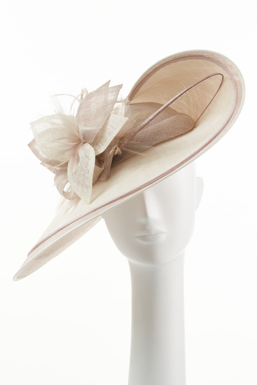 Pebble and Ivory Large Double Brim Hat