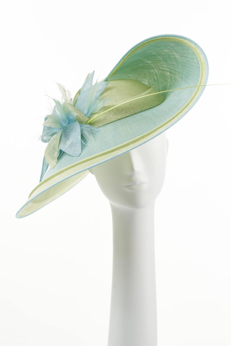 Pistachio and Mint Large Double Brim Hat