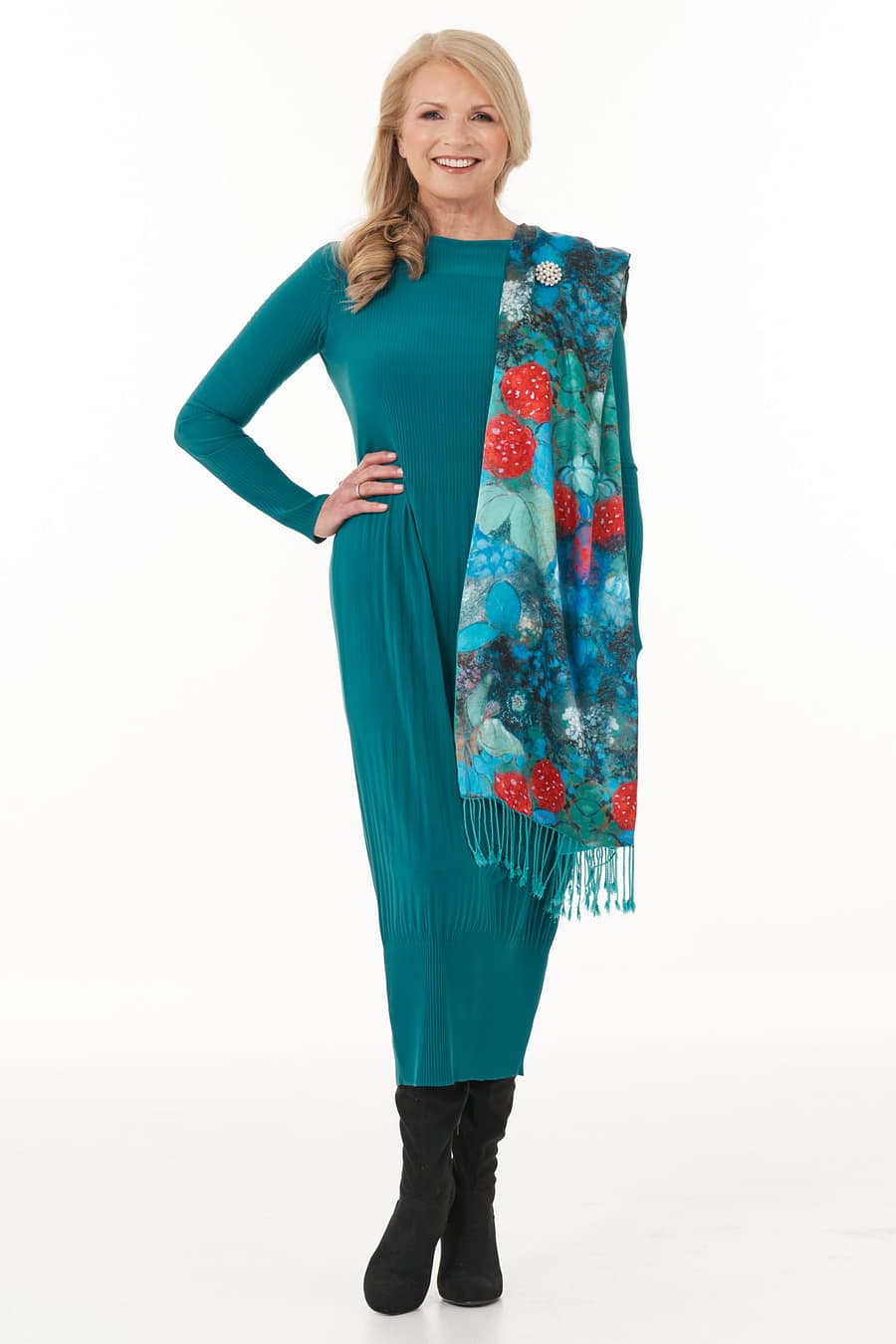 Jade Long Pleated Dress