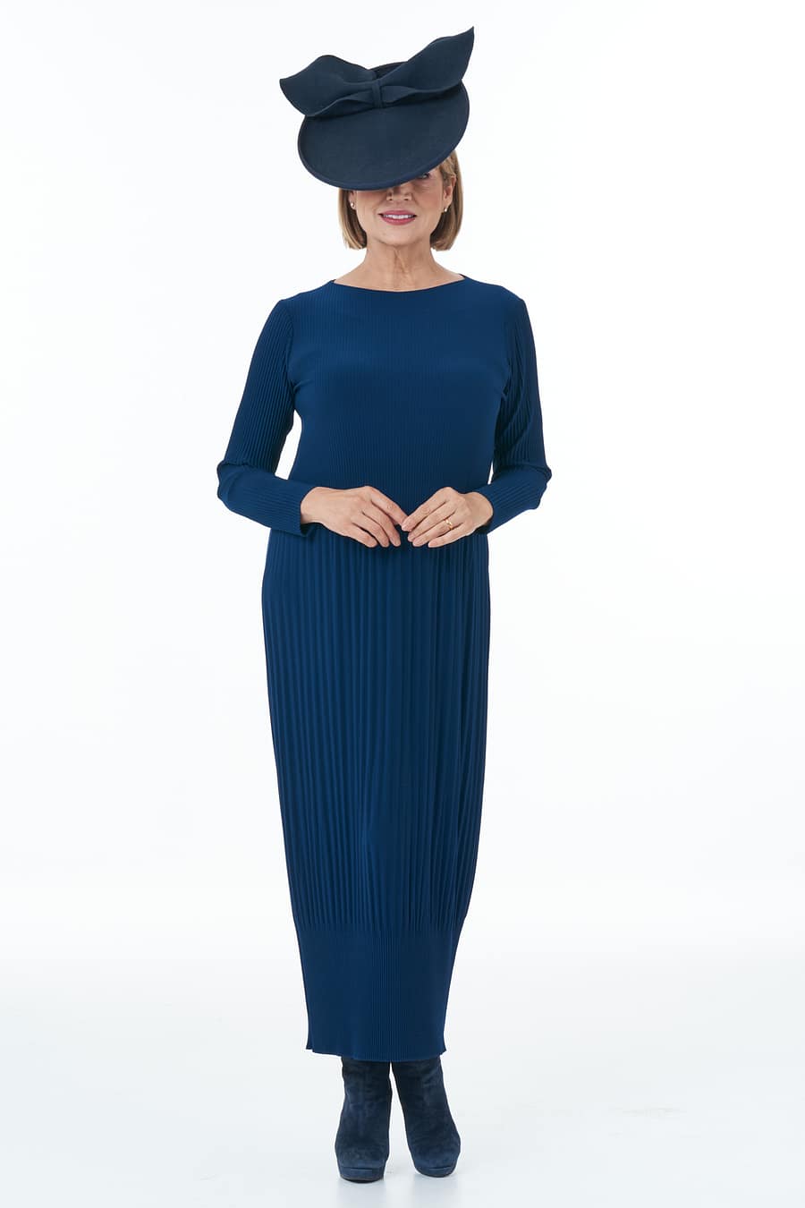 Navy Pleated dress