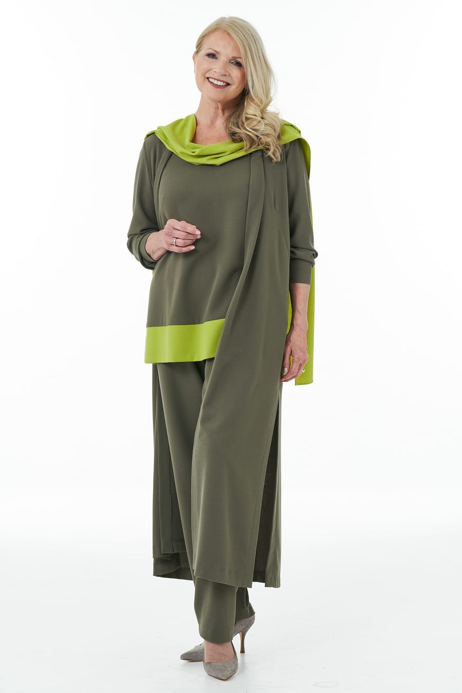 Olive and Lime trouser outfit